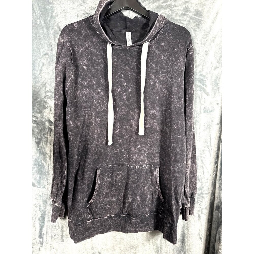 Zenana Woman's  Hoodie Signature Washed Black Medium Kangaroo Pocket